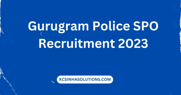 Gurugram Police SPO Recruitment 2023